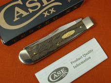 Case xx Smooth Black Curly Oak Wood Trapper Knife 14000 USA Made 2024 7254 SS