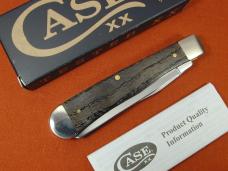 Case xx Smooth Black Curly Oak Wood Trapper Knife 14000 USA Made 2024 7254 SS