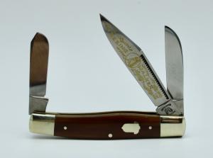 1993 Fightn Rooster Frank Buster Celluloid Treeing Walker Stockman 600 Celluloid Handle Gold Etch