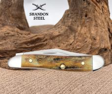 Case XX USAKnives Peanut Genuine Sambar Stag Handle Stainless Pocket Knife 00048