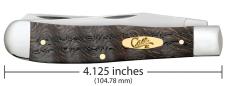 Case XX USA Smooth Black Curly Oak Wood Trapper Pocket Knife 7254 SS  14000