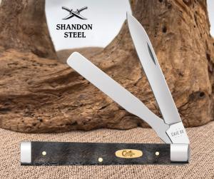 Case XX USA 2025 Smooth Black Curly Oak 14007 Stainless Baby Doc Pocket Knife