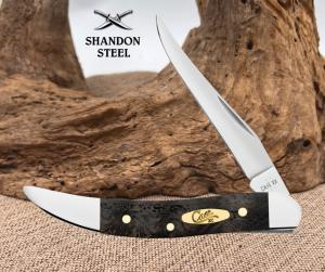 CASE XX KNIVES SMOOTH BLACK CURLY OAK WOOD TEXAS TOOTHPICK POCKET KNIFE #14009