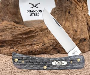 CASE XX KNIVES SOD BUSTER JR - POCKET WORN GRAY BONE CRANDALL JIG 6137 CS 58412