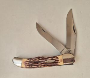 5 1/4" Kabar 1184 USA Imitation Stag Folding Hunter Knife