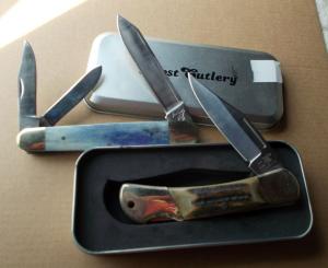 A Pair of Parker Knives Stag Whittler Imported 