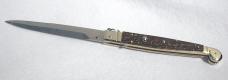 A.G.A CAMPOLIN 12" SICILIANO FIGHTING KNIFE GENUINE STAG 4 MIL BLADE RING PULL NICKEL/S BOLSTERS