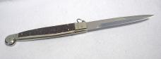 A.G.A CAMPOLIN 12" SICILIANO FIGHTING KNIFE GENUINE STAG 4 MIL BLADE RING PULL NICKEL/S BOLSTERS