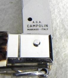 A.G.A CAMPOLIN 12" SICILIANO FIGHTING KNIFE GENUINE STAG 4 MIL BLADE RING PULL NICKEL/S BOLSTERS