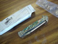 A. G. A. Campolin Maniago, Italy Maltese Cross Bayonet 9 Inch Real Abalone Shell UNUSED W/Box