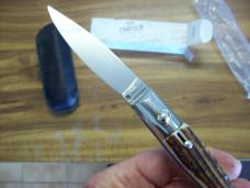 A.G.A. Campolin Pattada Scarce Italian Automatic Genuine Stag/Antler UNUSED W/Pouch & Box