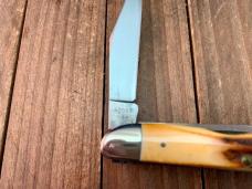 Case Red Letter Jack Knife #52087 Stag Red Blade Etch 1978 Note: Pin Crack 