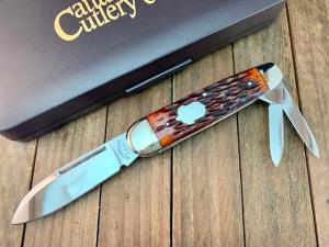 Cattaraugus Cutlery A.G. Russell Sleeveboard Whittler Brown Jigged Bone 1989 Please Read Description