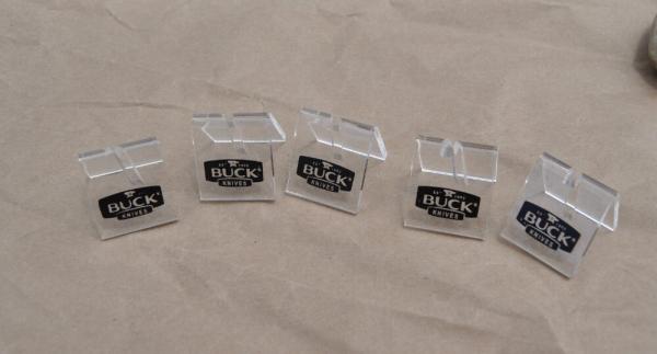 Buck Knives Plexiglas Stands 5 Of Them NOS 1/8" Clearance Pocket Knives And Some Fixed Blades Buck Knives Plexiglas Stands 5 Of Them NOS 1/8" Clearance Pocket Knives And Some Fixed Blades