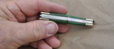 RR Split Back Spring Green Bone 3 5/8" Closed NOS Fancy Bolsters Shield Frosted Blade Original Box