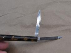 Cattaraugus Knife Pencil Near Mint Mottled Gold/Black Celluloid 1920s Working Pencil Blade & File