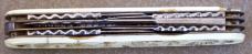 Antique 1776 - 1876 Centennial H. BOKER 5 blade Pocket Knife carved ivory handles & file decorated