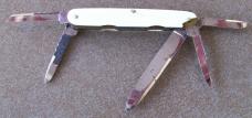Antique 1776 - 1876 Centennial H. BOKER 5 blade Pocket Knife carved ivory handles & file decorated