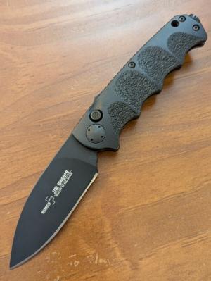 New Jim Wagner  Boker Plus Reality-Based Black Automatic Knife W  Black Drop Point Blade