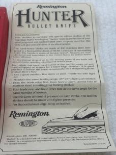 Remington Vintage 1986 Hunter Bullet Knife #R1263 New In Box Made In USA Excellent