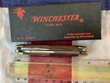 1988 Winchester Heavy Duty 4” Moose Knife (Mdl 2880 1/2) w Nice Brown Bone Handles. -NOS in Orig Box