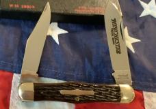 1988 Winchester Heavy Duty 4” Moose Knife (Mdl 2880 1/2) w Nice Brown Bone Handles. -NOS in Orig Box