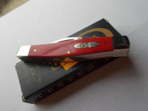 Case 6375 Big Stockman Knife Smooth Red Bone NIB 