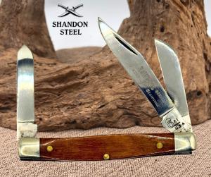 QUEEN USA Q81 THE RAWHIDE SERIES 3 BLADE STOCKMAN FOLDING POCKET KNIFE 148
