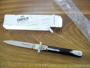 A.G.A. Campolin Italian 9" Dominus Brazilian Horn  Swedgey Blade # GO-DOM23A-HB UNUSED W/Orig. Box