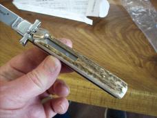 A.G.A. Campolin Italian 9" Dominus Genuine Gnarly Stag/Antler Swedgey Blade UNUSED W/Orig. Box