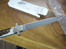 A.G.A. Campolin Italian 9" Dominus Genuine Gnarly Stag/Antler Swedgey Blade UNUSED W/Orig. Box
