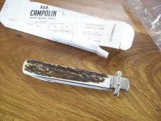 A.G.A. Campolin Italian 9" Dominus Genuine Gnarly Stag/Antler Swedgey Blade UNUSED W/Orig. Box