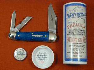 Great Eastern Cutlery GEC Easter Egg Blue Burlap Micarta Geppetto Whittler Knife NIT 571326 Made USA