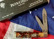 1991 Winchester GunStock Knife (Mdl# 2851 S) w/ Great Stag Handles -NOS in Orig box