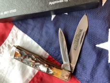 1991 Winchester GunStock Knife (Mdl# 2851 S) w/ Great Stag Handles -NOS in Orig box