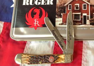 Case xx 2005 Trapper w Ruger Shield (MDL# 6254 SS) & Brnt Honey Bone Handles -NOS in M/NM Condition