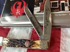Case xx 2005 Trapper w Ruger Shield (MDL# 6254 SS) & Brnt Honey Bone Handles -NOS in M/NM Condition