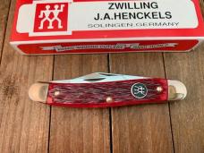 Henckels by Boker Whittler Red Pin Feather Jigged Bone Solingen Germany