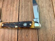 Henckels By Boker Half Whittler/ Pen Knife Hellbraun Pin Feather Jigged Bone Please Read Description