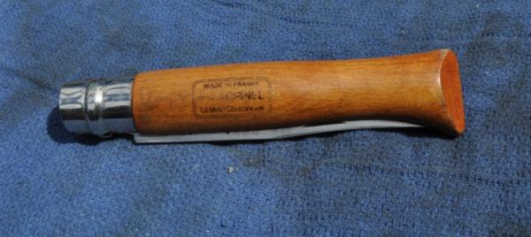 Opinel #12 Largest Size Locking Blade Box Wood Handle 6 1/4" Closed Unused Shop Worn Opinel #12 Largest Size Locking Blade Box Wood Handle 6 1/4" Closed Unused Shop Worn