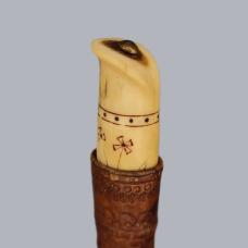 Antique 1920s Finnish Sami Puukko Knife Reindeer Horn Hackman Blade #8797