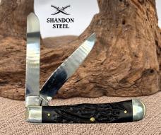 CASE XX USA 6 DOT 2024 BLACK FULL SIZE TRAPPER 2 BLADE POCKET KNIFE 6254 (06)
