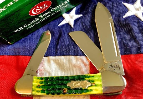 2005 Gunboat Canoe (Mdl# 6394 SS) w/ Fantastic Lemon Lime Bone Handles. NOS in Orig box Minty
