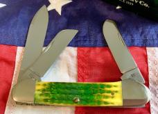 2005 Gunboat Canoe (Mdl# 6394 SS) w/ Fantastic Lemon Lime Bone Handles. NOS in Orig box Minty