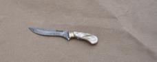 Ken C. Largin/Kelgin Minature Damascus Abalone Shell BrassGuard 2" OAL Mint Never Hunted With!