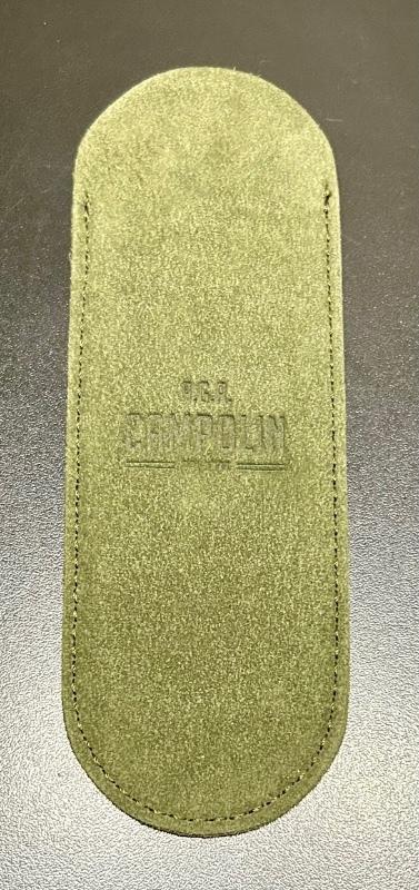 A.G.A. Campolin Italy Green Suede Pouch, Fits up to 11" Stilettos