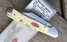 Case XX 2017 Mini Copperlock Natural White Jig Bone Red Shield Lockback Nice!