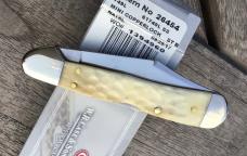 Case XX 2017 Mini Copperlock Natural White Jig Bone Red Shield Lockback Nice!