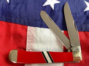 Case xx 2003? Trapper -Red Handles with Mother of Pearl Band Mid Handle (Mdl# EX254 SS) -NOS