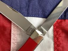 Case xx 2003? Trapper -Red Handles with Mother of Pearl Band Mid Handle (Mdl# EX254 SS) -NOS